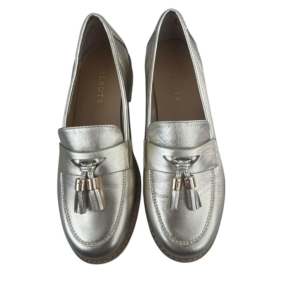 Talbots Tassel Loafer Women's Size 6 M Gold Metallic Leather Slip On Comfort - Picture 4 of 14